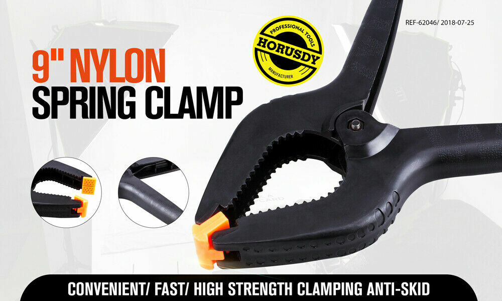 4Pc 9'' Strong Spring Clamps Heavy Duty Nylon Clip Quick Grip Black Large Size - TOGA Multiverse