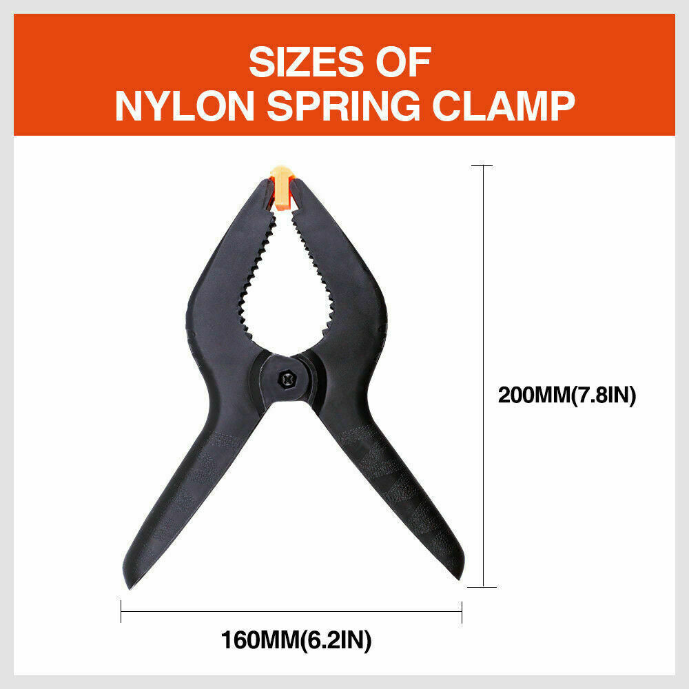 4Pc 9'' Strong Spring Clamps Heavy Duty Nylon Clip Quick Grip Black Large Size - TOGA Multiverse