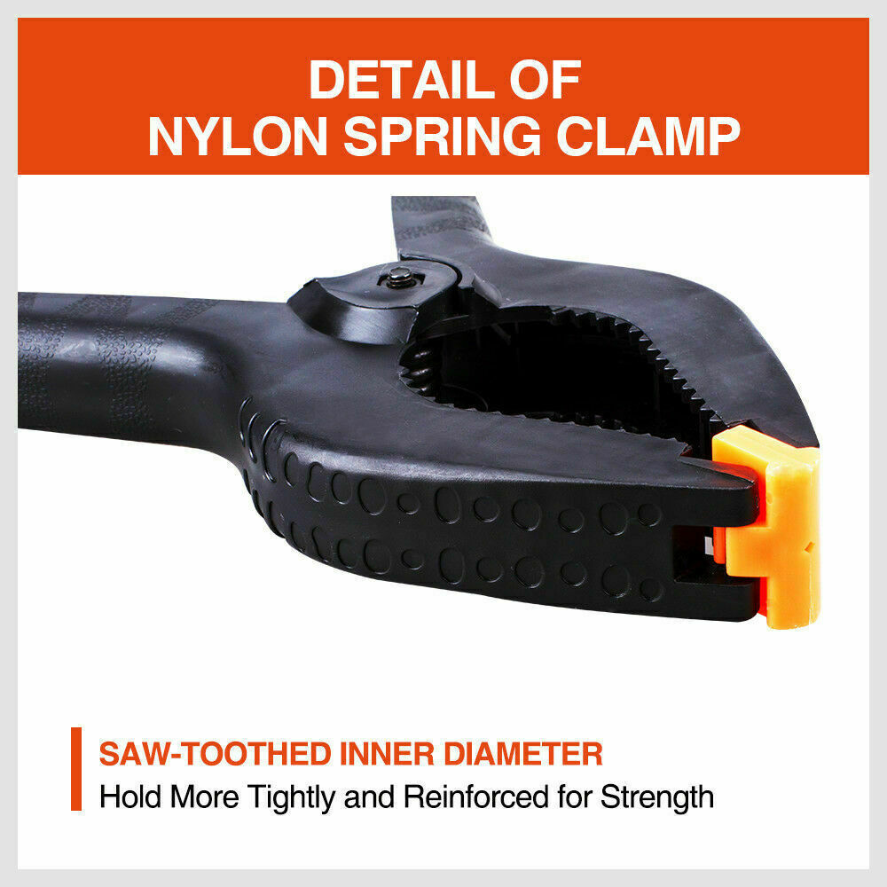 4Pc 9'' Strong Spring Clamps Heavy Duty Nylon Clip Quick Grip Black Large Size - TOGA Multiverse