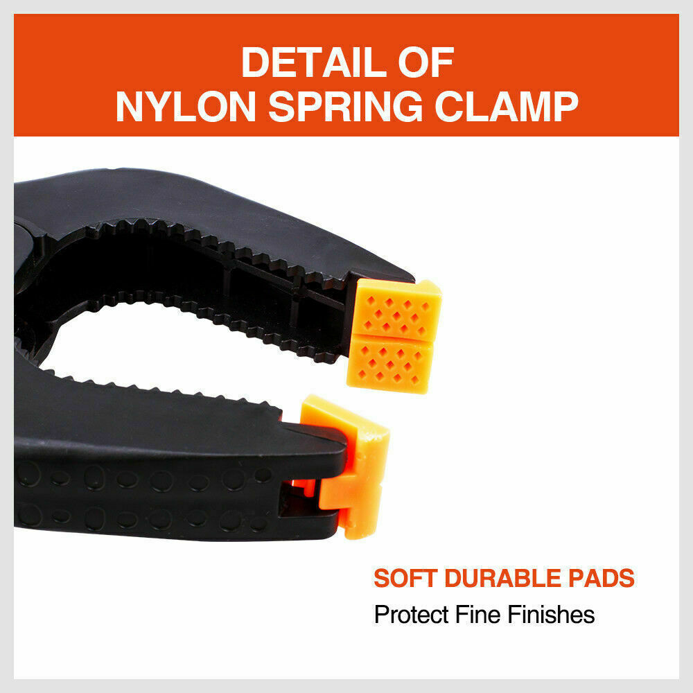 4Pc 9'' Strong Spring Clamps Heavy Duty Nylon Clip Quick Grip Black Large Size - TOGA Multiverse