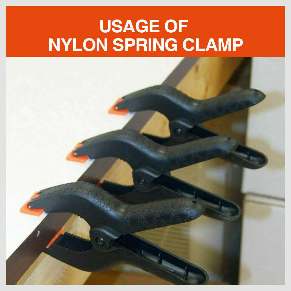 4Pc 9'' Strong Spring Clamps Heavy Duty Nylon Clip Quick Grip Black Large Size - TOGA Multiverse