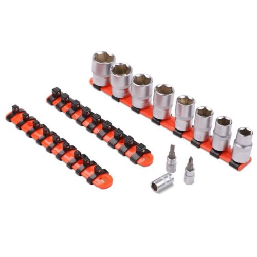 3Pc Mixed Socket Holder Set Storage Rails 1/2" 3/8" 1/4" Drive Grip Organiser - TOGA Multiverse