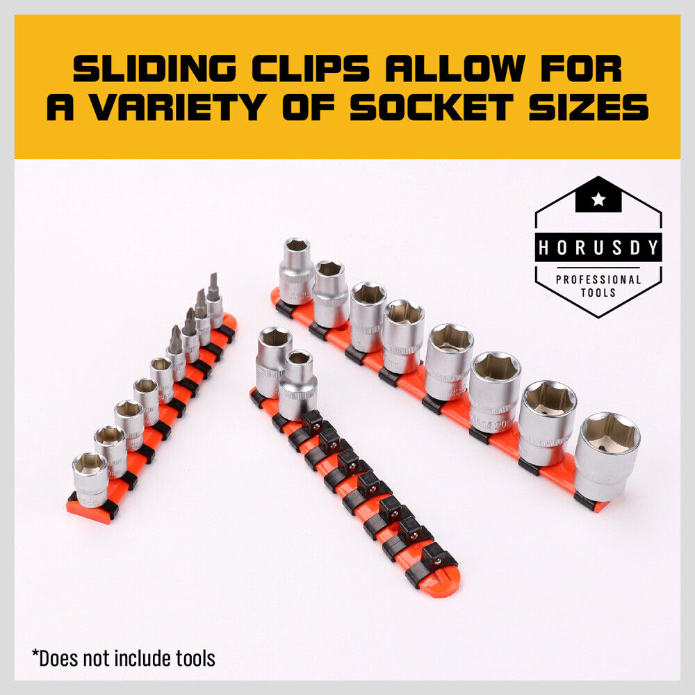 3Pc Mixed Socket Holder Set Storage Rails 1/2" 3/8" 1/4" Drive Grip Organiser - TOGA Multiverse
