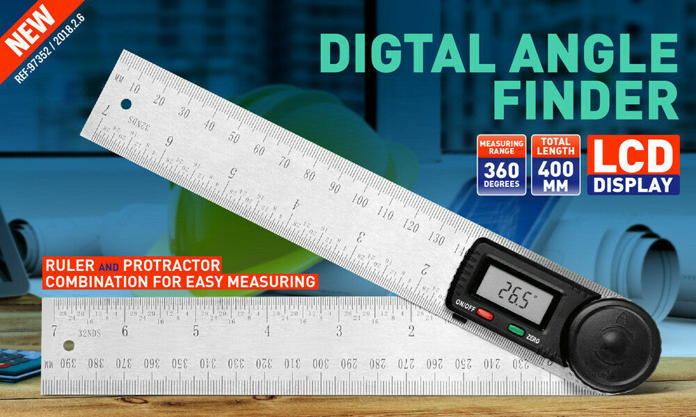 200mm Digital Angle Finder Ruler Protractor Measure Meter Stainless Steel 0-360° - TOGA Multiverse