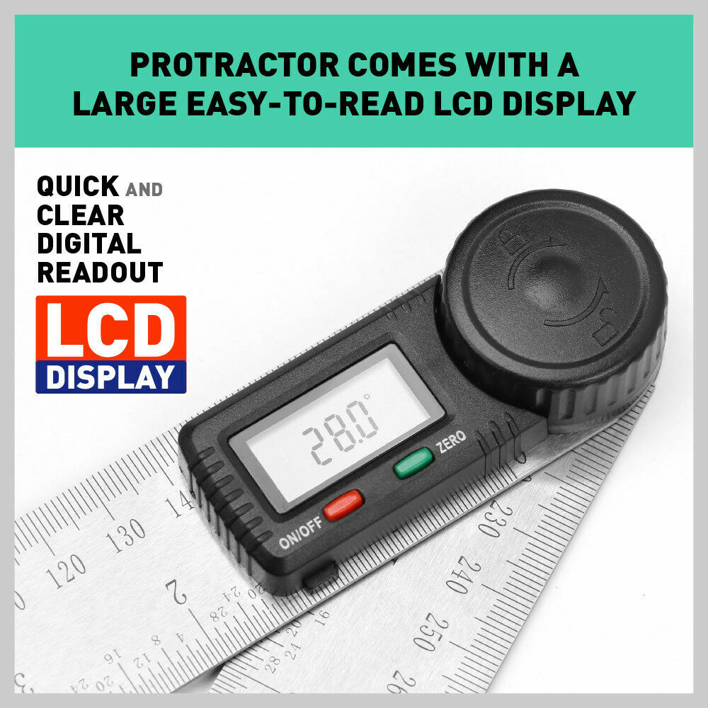 200mm Digital Angle Finder Ruler Protractor Measure Meter Stainless Steel 0-360° - TOGA Multiverse