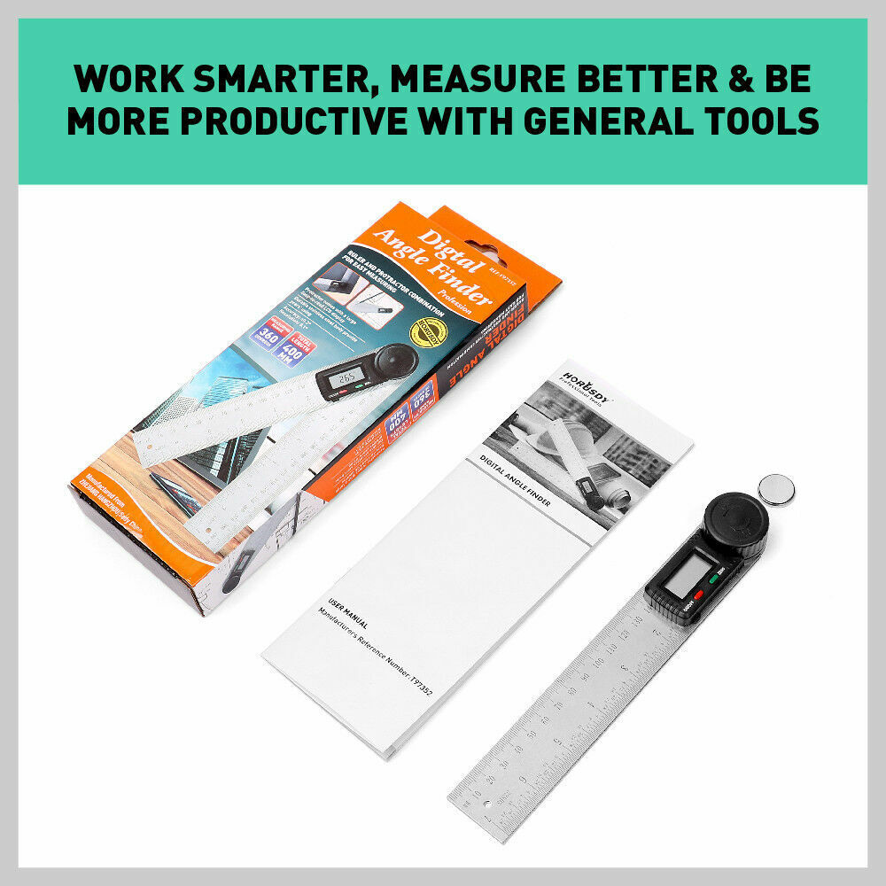 200mm Digital Angle Finder Ruler Protractor Measure Meter Stainless Steel 0-360° - TOGA Multiverse