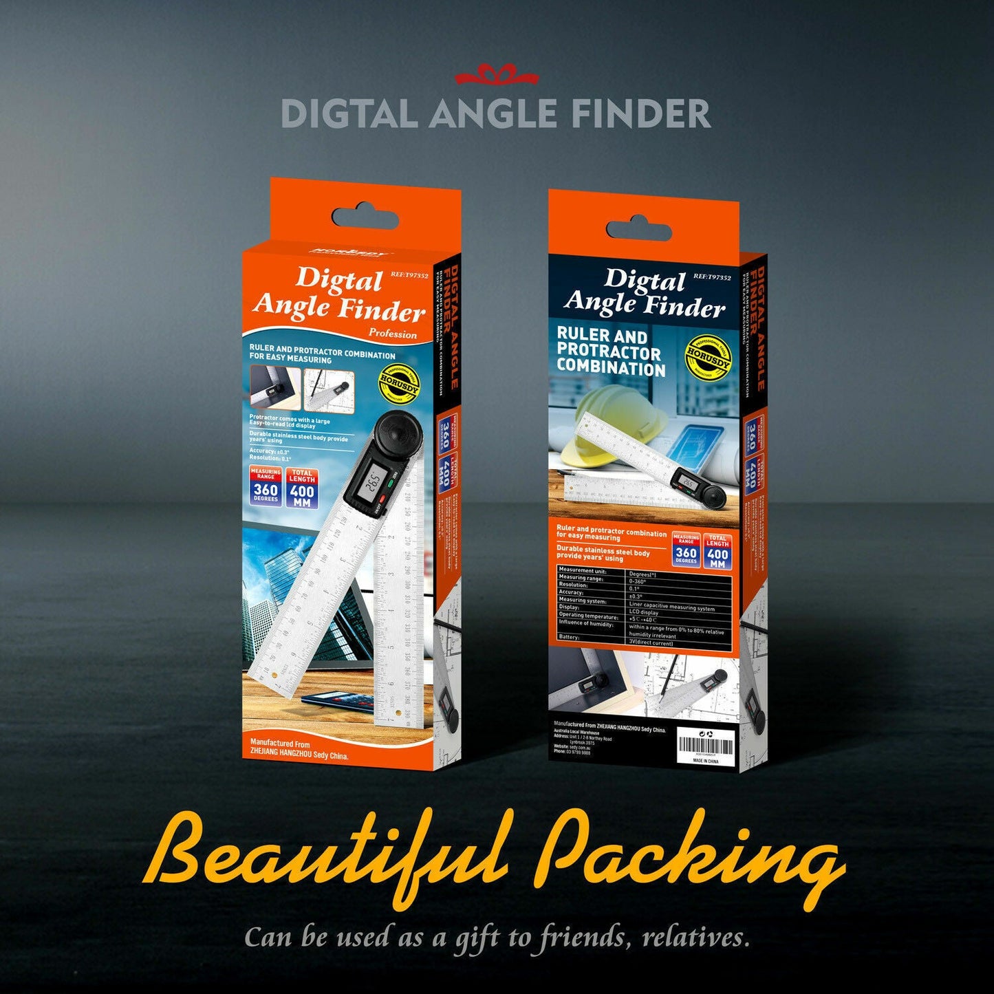 200mm Digital Angle Finder Ruler Protractor Measure Meter Stainless Steel 0-360° - TOGA Multiverse