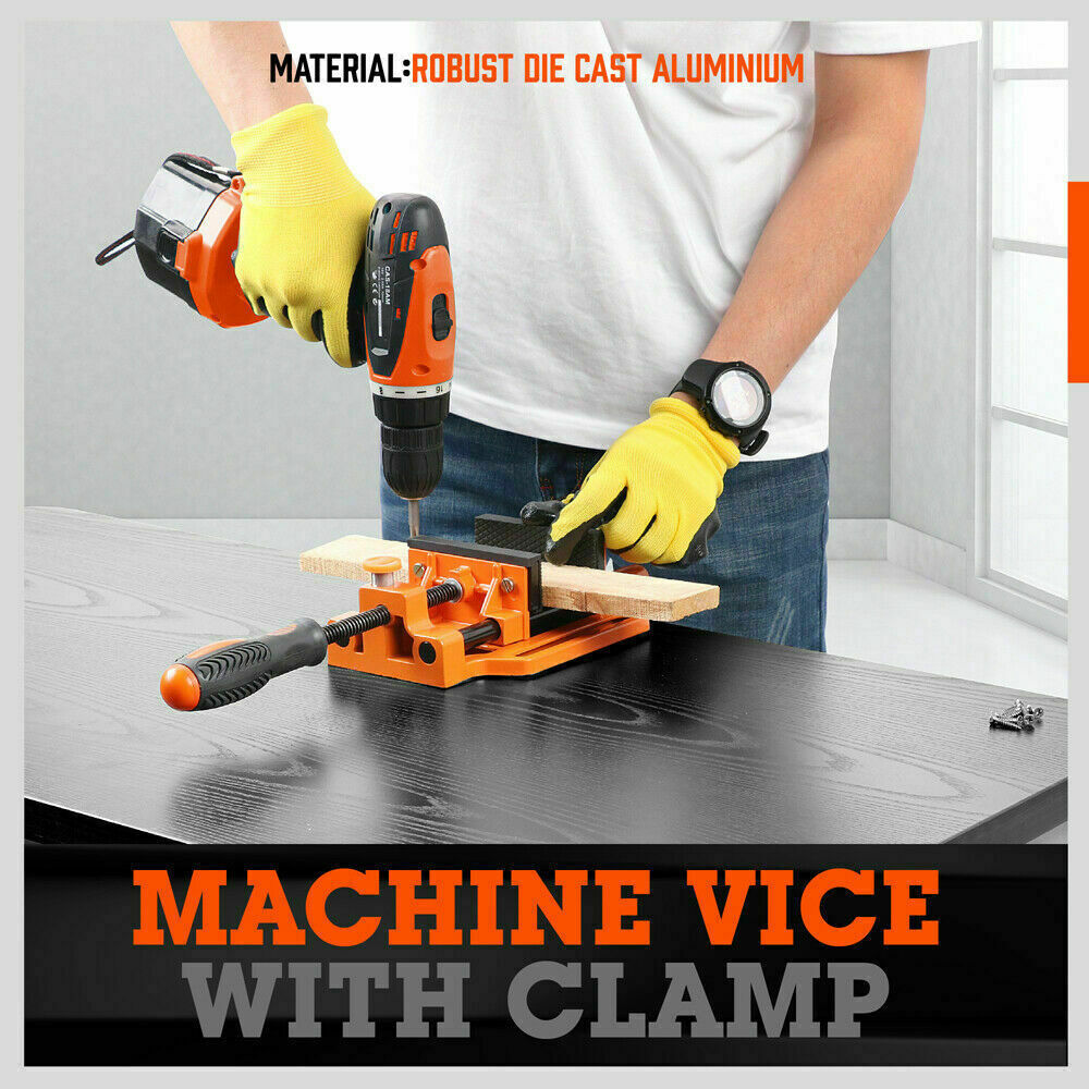 90mm Drill Press Bench Vice Quick Release Clamp Jaw Soft Grip Hand Pads Woodwork - TOGA Multiverse
