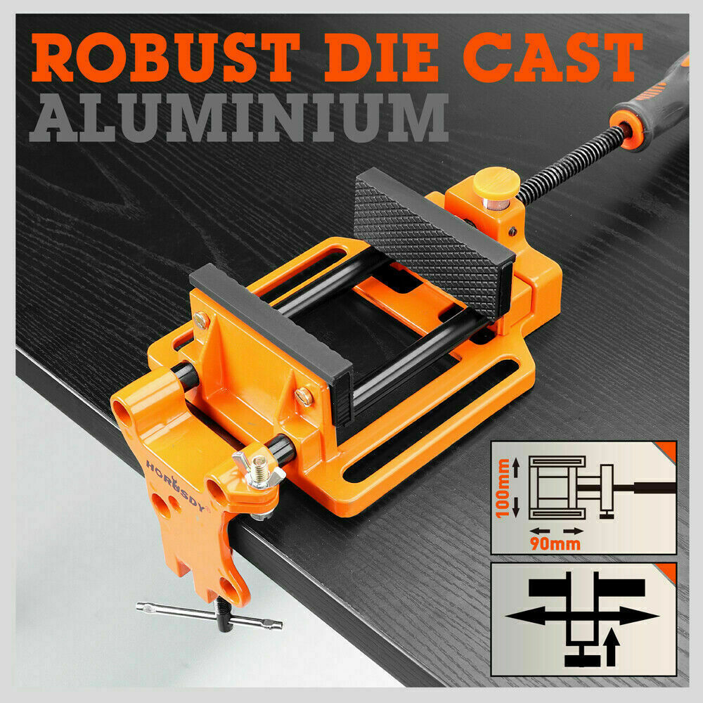 90mm Drill Press Bench Vice Quick Release Clamp Jaw Soft Grip Hand Pads Woodwork - TOGA Multiverse