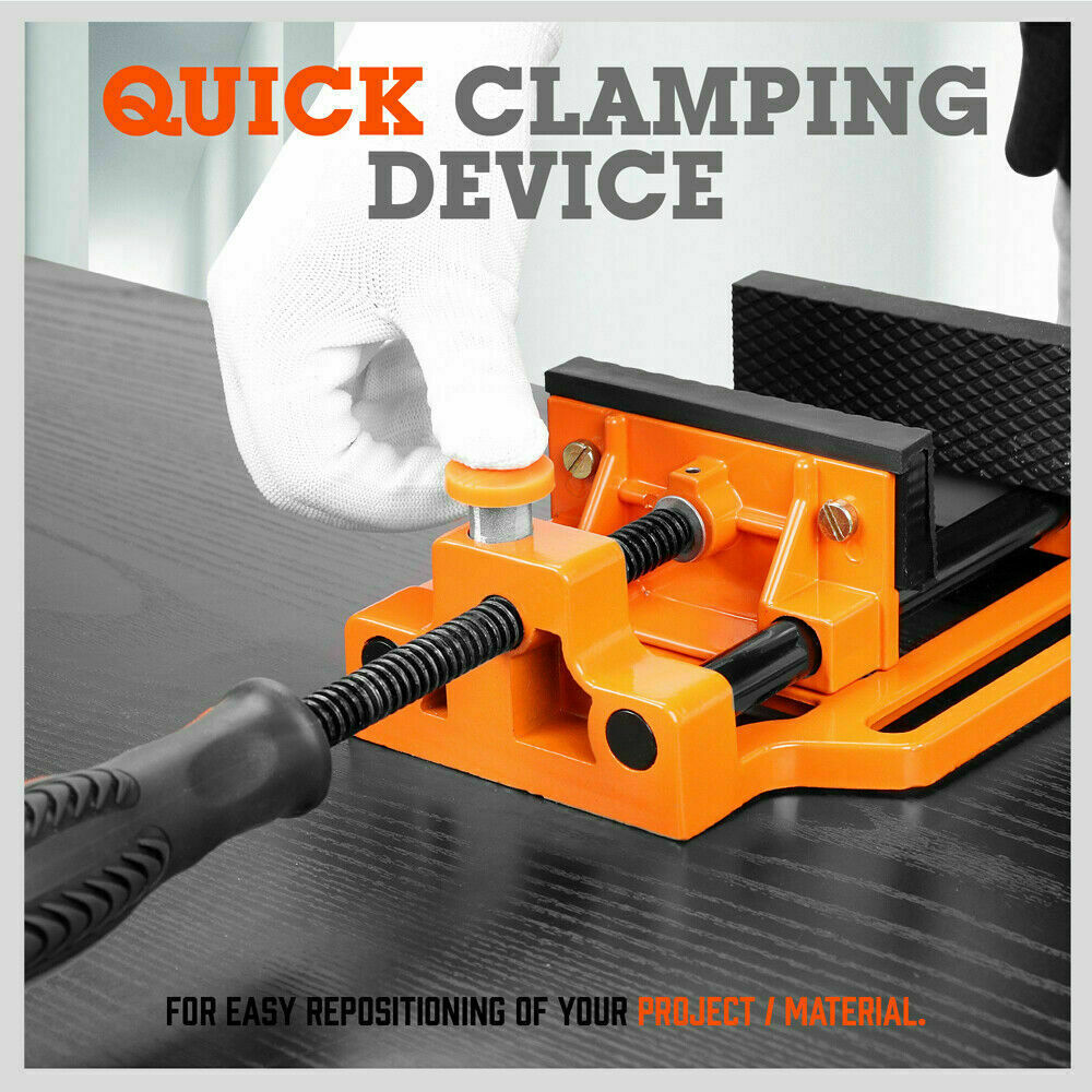 90mm Drill Press Bench Vice Quick Release Clamp Jaw Soft Grip Hand Pads Woodwork - TOGA Multiverse