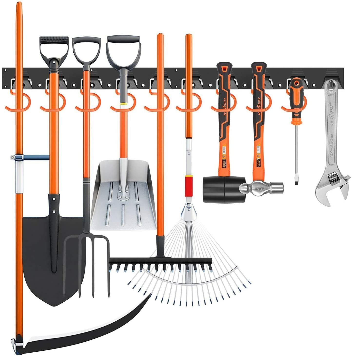 64" Wall Mount Tool Hanger Garden Storage Organizer Mop Broom Holder Hook Pegs - TOGA Multiverse