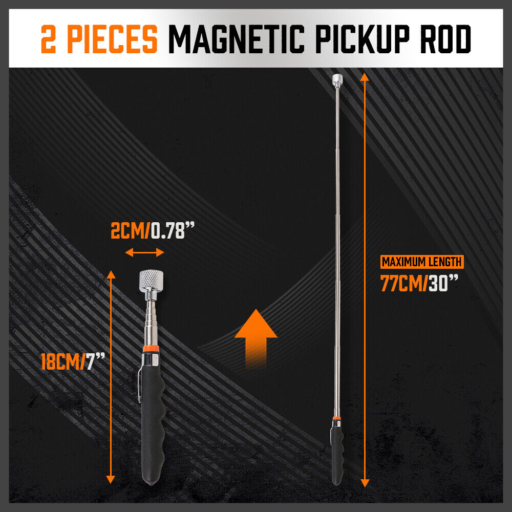 3Pc Magnetic Pick Up Tool & Swivel Inspection Mirror Telescoping Rod Heavy Duty - TOGA Multiverse