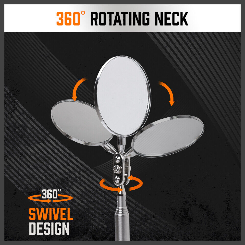 3Pc Magnetic Pick Up Tool & Swivel Inspection Mirror Telescoping Rod Heavy Duty - TOGA Multiverse
