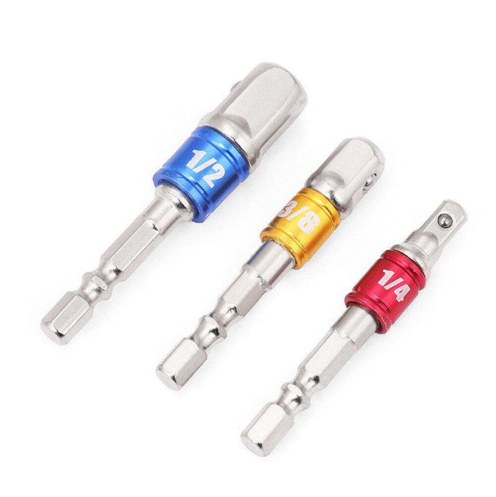 3Pc Socket Bit Adaptor Set Drill Nut Driver Power Extension Bars 1/4" 3/8" 1/2" - TOGA Multiverse