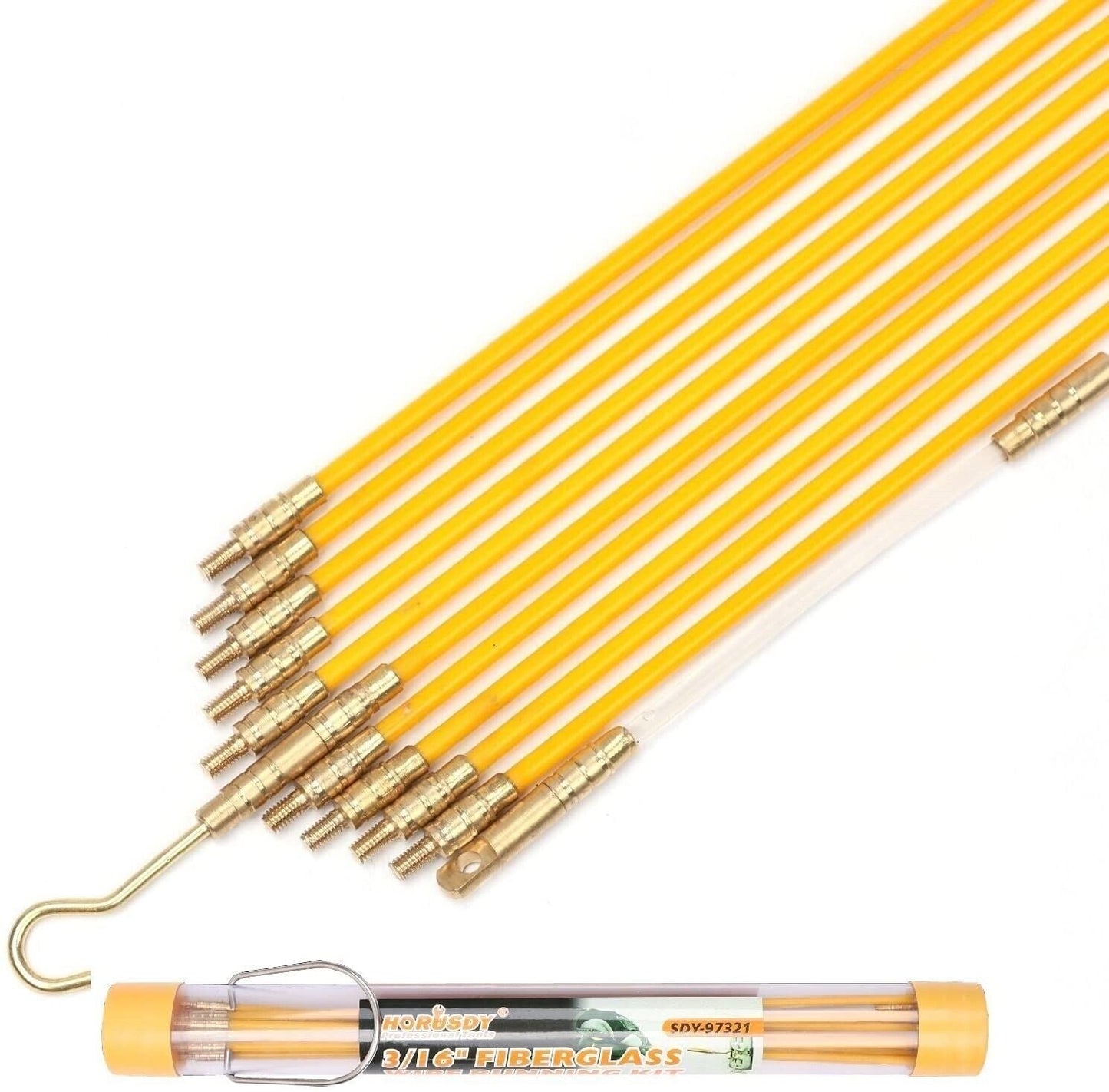 3.3m ⏀ 4mm Fibreglass Electricians Push Pull Rods Cable Cavity Contractors Duct - TOGA Multiverse