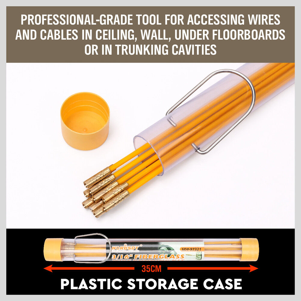 3.3m ⏀ 4mm Fibreglass Electricians Push Pull Rods Cable Cavity Contractors Duct - TOGA Multiverse