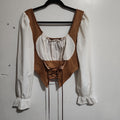 Shein Plus 1XL (size 18) two tone lace up front flounce sleeve bandana Hem 2 in 1 blouse. - TOGA Multiverse
