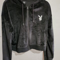 Black velour playboy diamante US 14 (18-20) hoodie - TOGA Multiverse