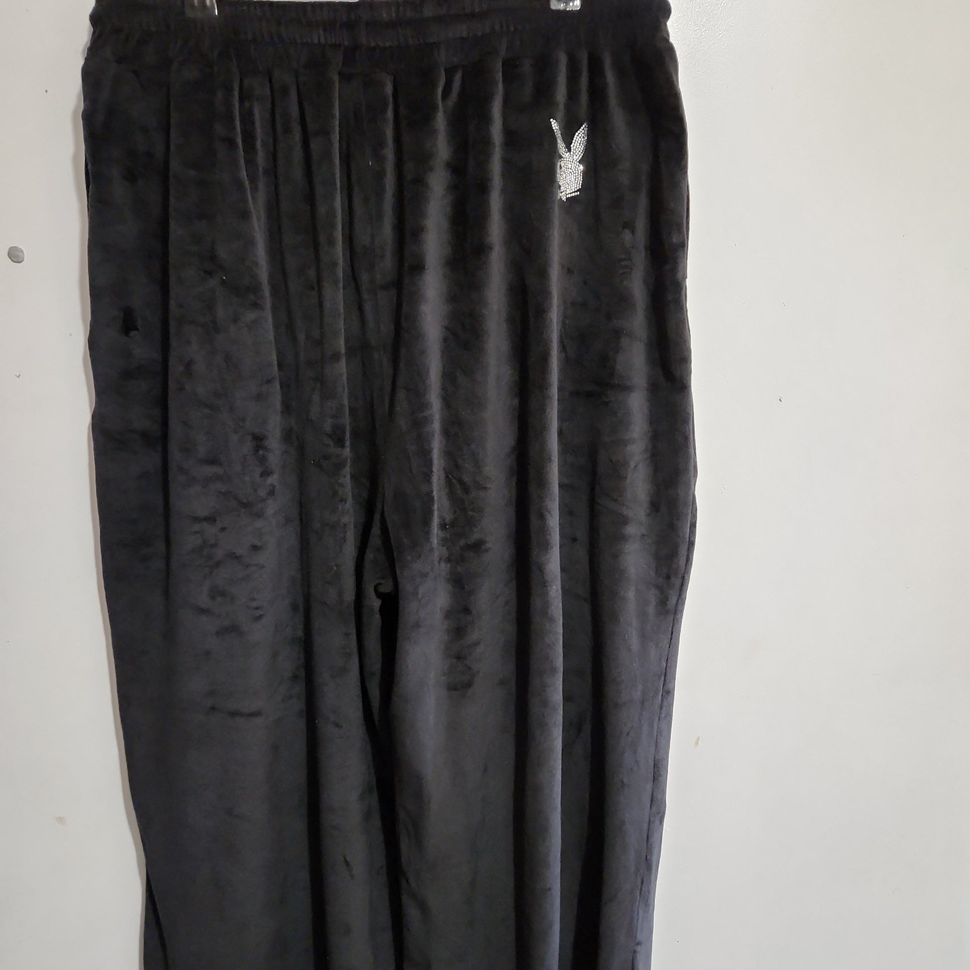 Black velour playboy diamante US 14 (18-20) track pants - TOGA Multiverse