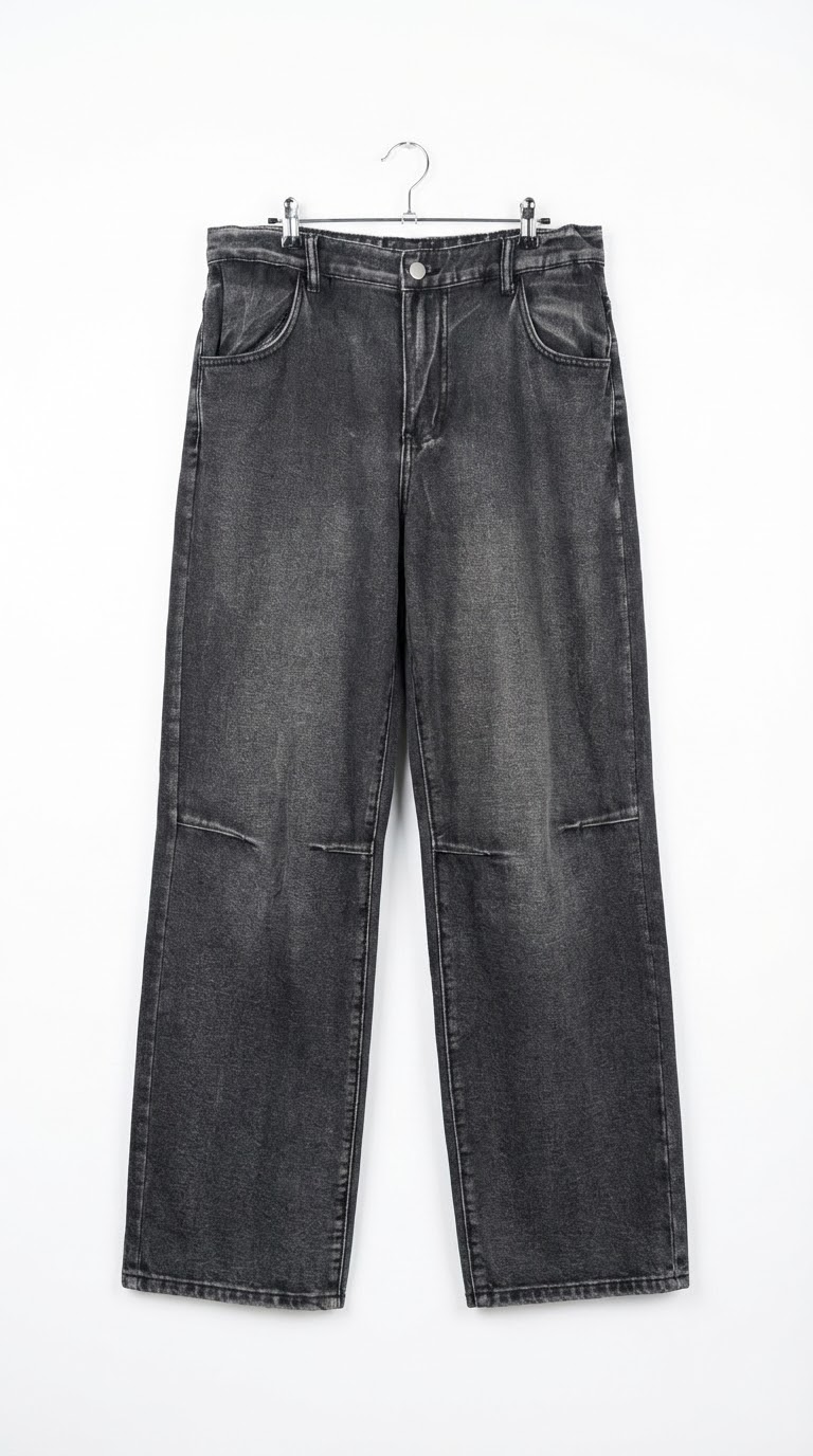 Shein X black Denim woman's wide-leg angle wing jeans size 0XL (AU 14-16)