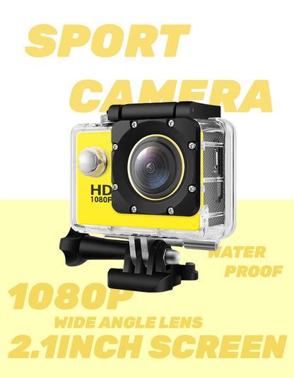 Action Camera 4K HD 16MP WiFi Waterproof 30M Sports Camera With 140° Wide Angle YELLOW COLOUR