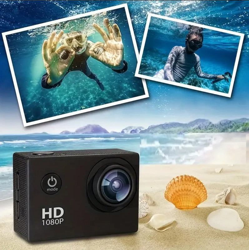 Action Camera 4K HD 16MP WiFi Waterproof 30M Sports Camera With 140° Wide Angle YELLOW COLOUR