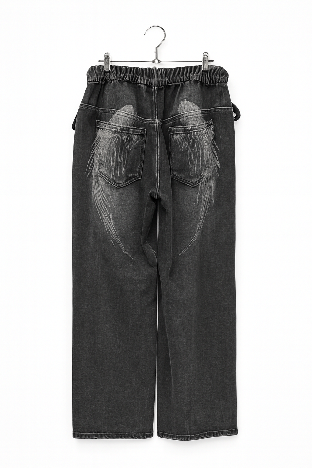 Shein X black Denim woman's wide-leg angle wing jeans size 0XL (AU 14-16)