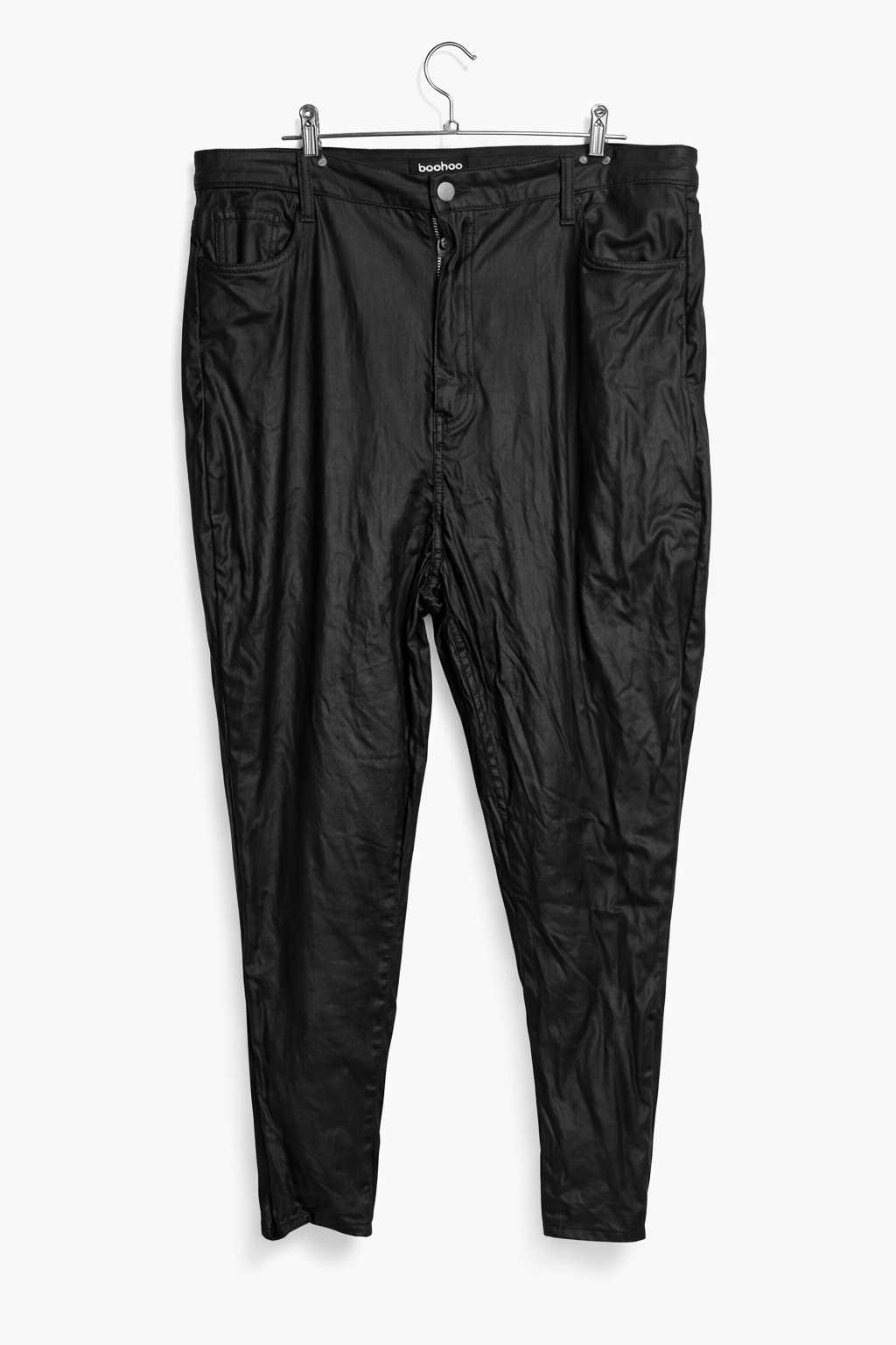 Boohoo Black Faux Leather Pants size 20