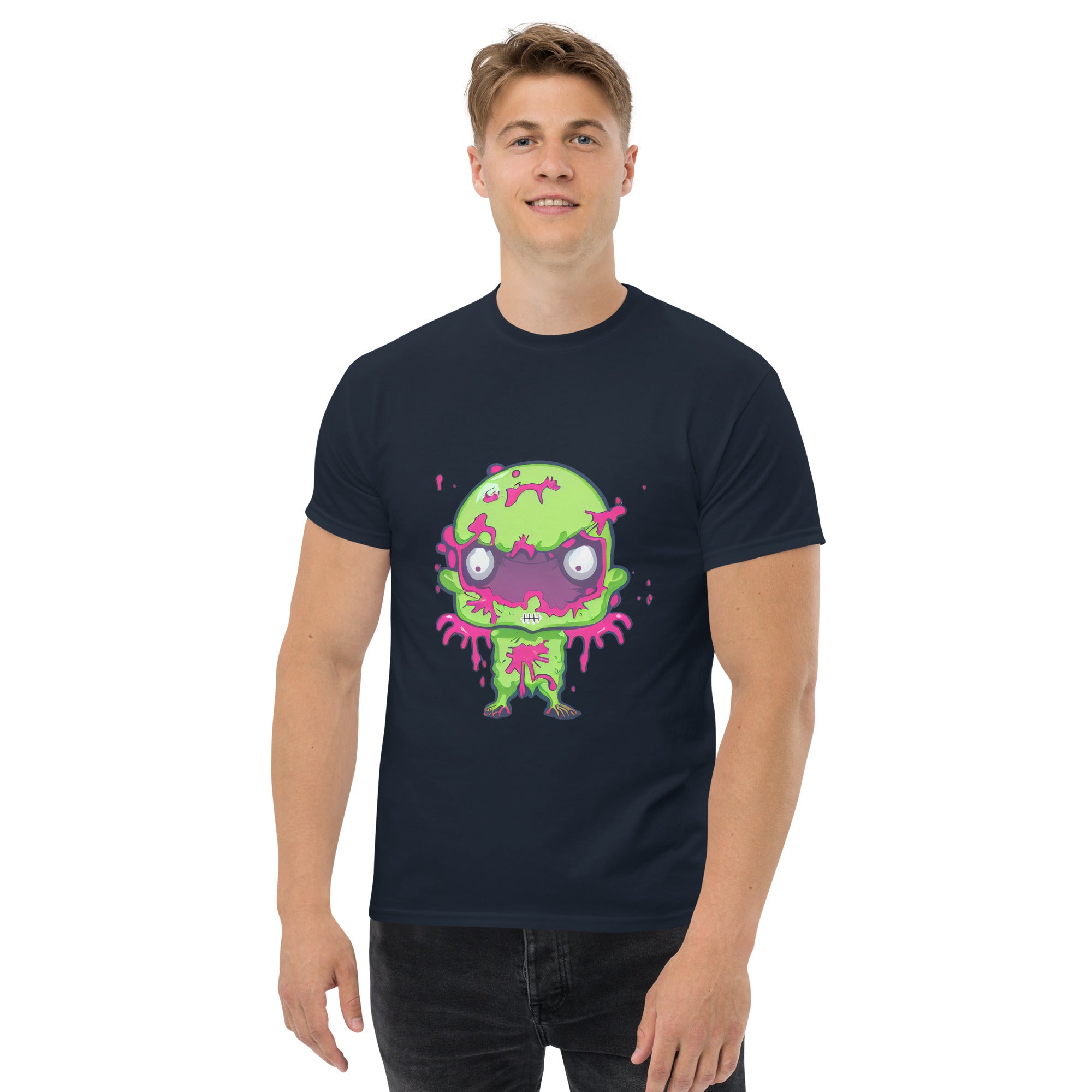 Mens green cartoon zombie clasic tee - TOGA Multiverse