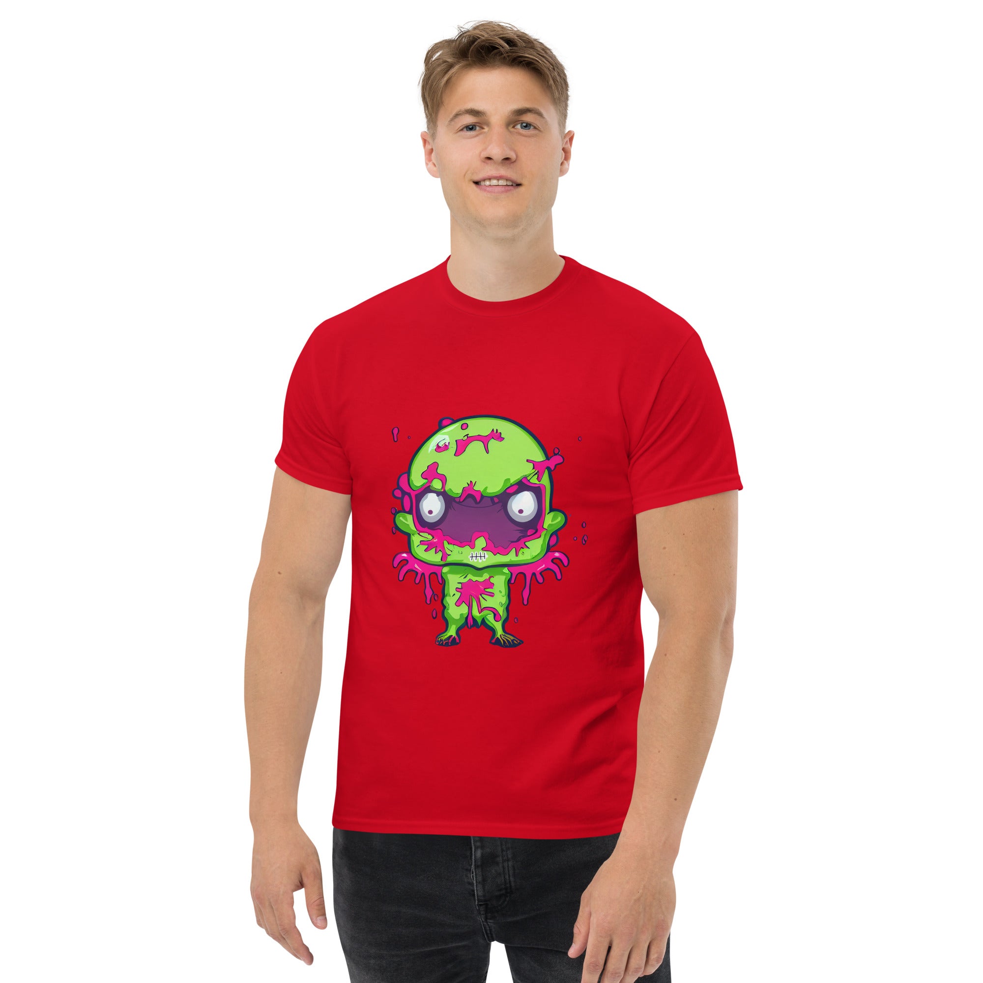 Mens green cartoon zombie clasic tee - TOGA Multiverse