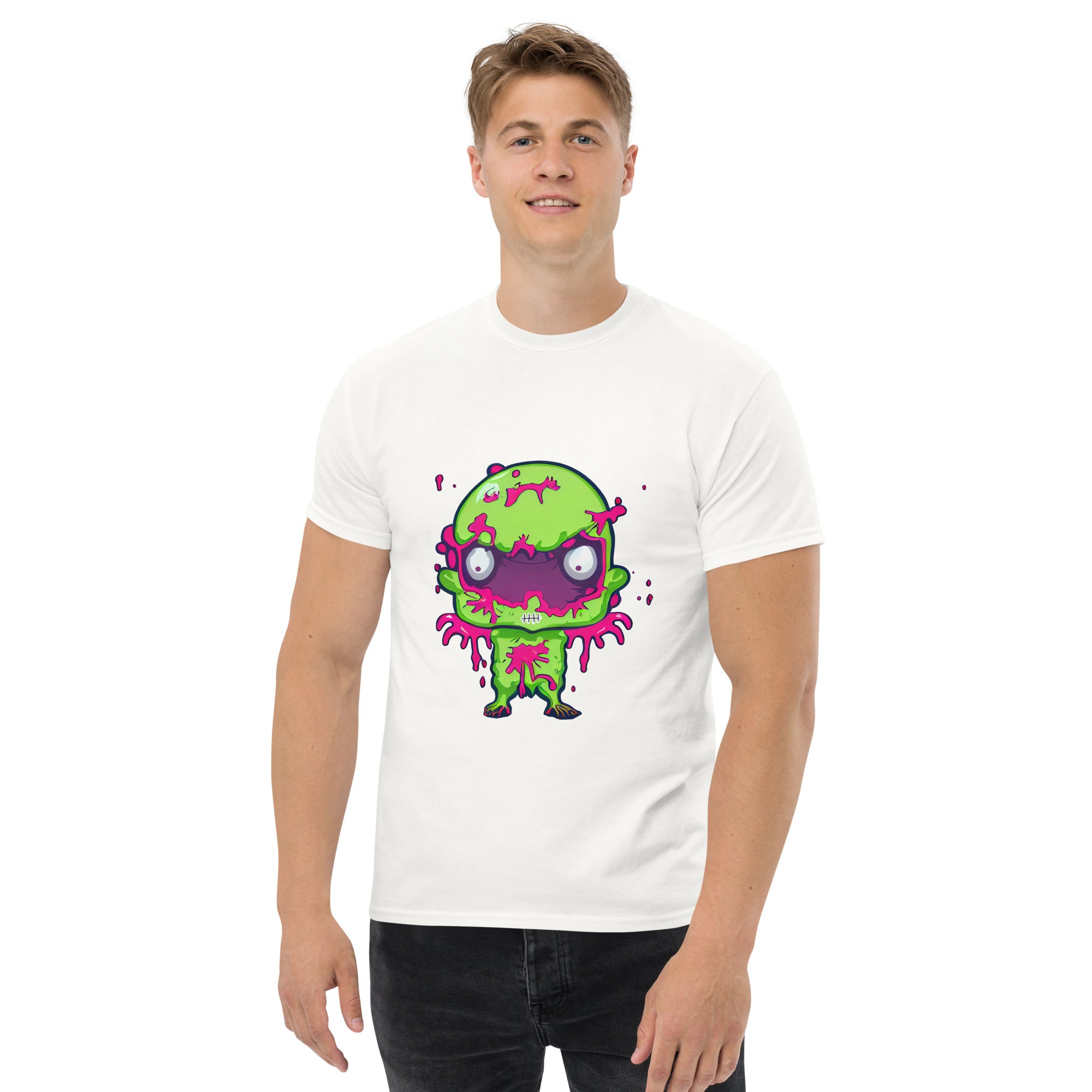 Mens green cartoon zombie clasic tee - TOGA Multiverse