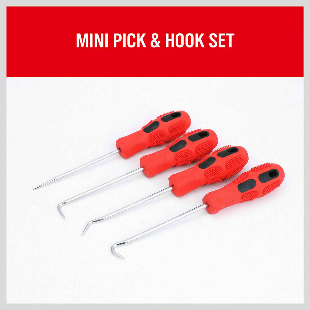 4Pc Pick Hook Set O Ring Oil Seal Remover Non-Slip Rubber Handle Red Local Stock - TOGA Multiverse