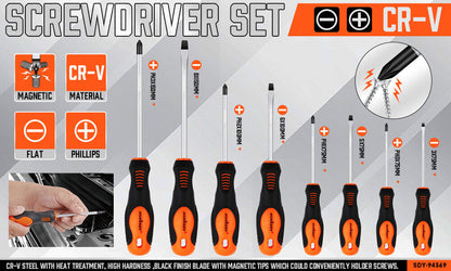 HORUSDY 8Pc Magnetic Screwdriver Set Non-slip Handle Phillips Slotted Tool New - TOGA Multiverse