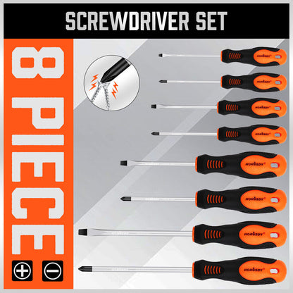 HORUSDY 8Pc Magnetic Screwdriver Set Non-slip Handle Phillips Slotted Tool New - TOGA Multiverse