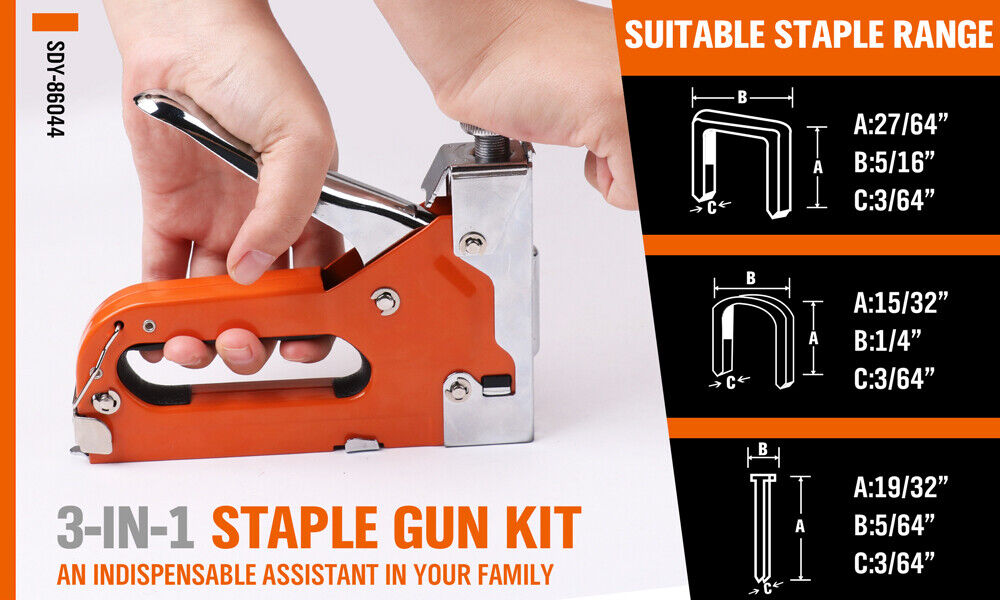 HORUSDY 3in1 Staple Gun Heavy Duty Stapler Fastener Tool Tacker free Staples - TOGA Multiverse