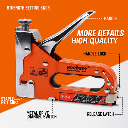 HORUSDY 3in1 Staple Gun Heavy Duty Stapler Fastener Tool Tacker free Staples - TOGA Multiverse