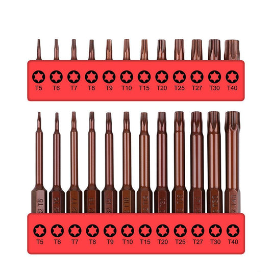 24Pc Torx Bit Set Star Head Screwdriver Bit Long Security Temper Proof T5-T40 - TOGA Multiverse