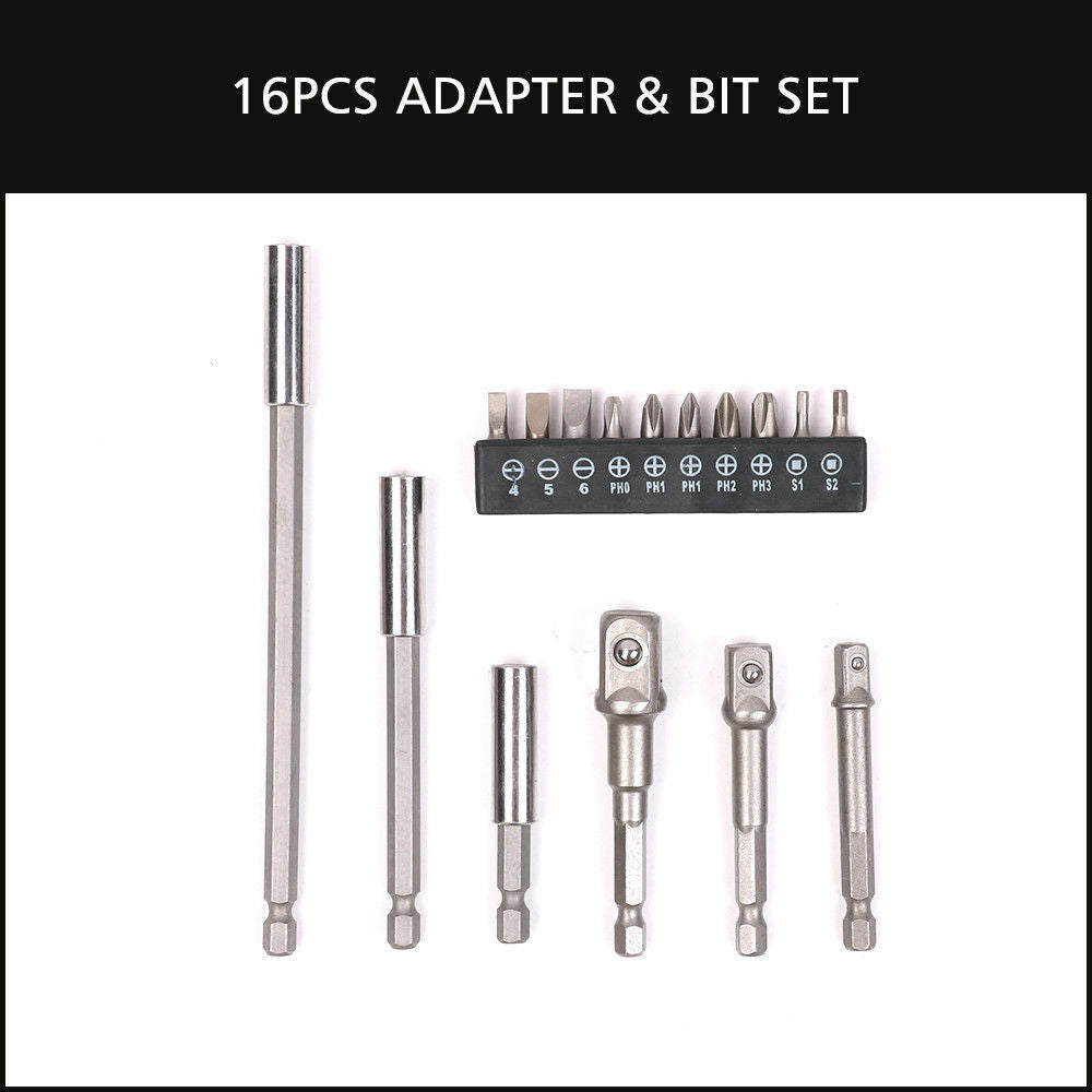 16Pc Socket Bit Adaptor Set Power Drill Nut Driver Extension Screwdriver Bits - TOGA Multiverse