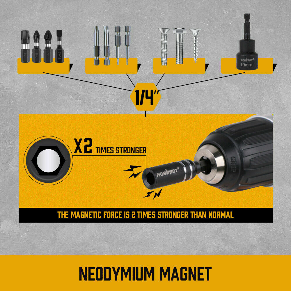 10Pc Magnetic Extension Socket Drill Bit Holder 1/4" Hex Screwdriver Nut Driver - TOGA Multiverse