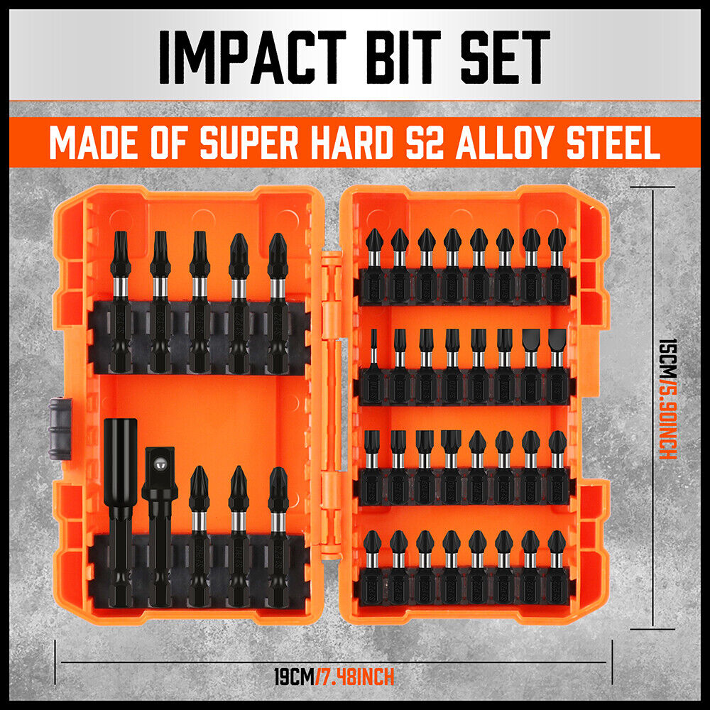 42Pc Impact Screwdriver Bit Set Magnetic Drill Holder Socket Drilling Adapter - TOGA Multiverse