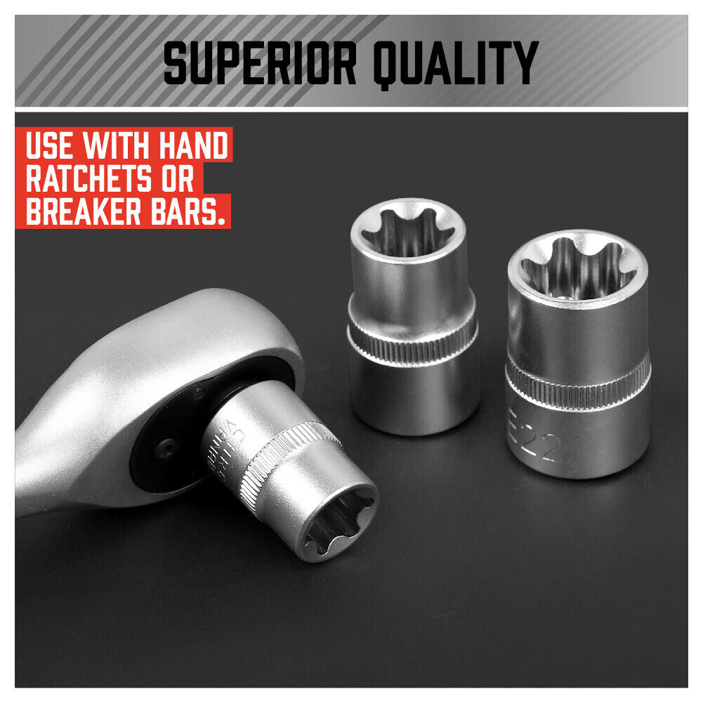 14Pc E Torx Socket Set Female Start Bit External Hex Torque E4-E24 With Case - TOGA Multiverse