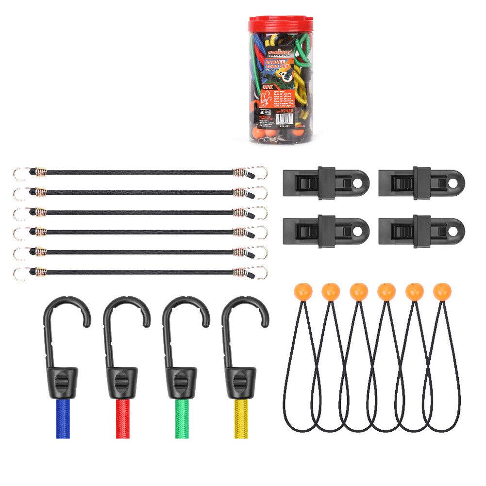 30-Piece Premium Bungee Cord Assortment Includes 10” to 40” Bungee Cords, Canopy Ties & Tarp Clips - TOGA Multiverse