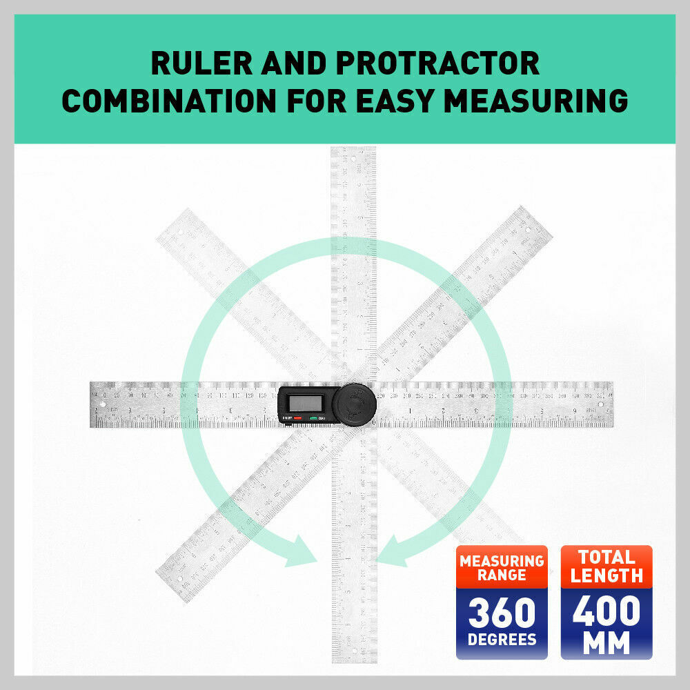 200mm Digital Angle Finder Ruler Protractor Measure Meter Stainless Steel 0-360° - TOGA Multiverse