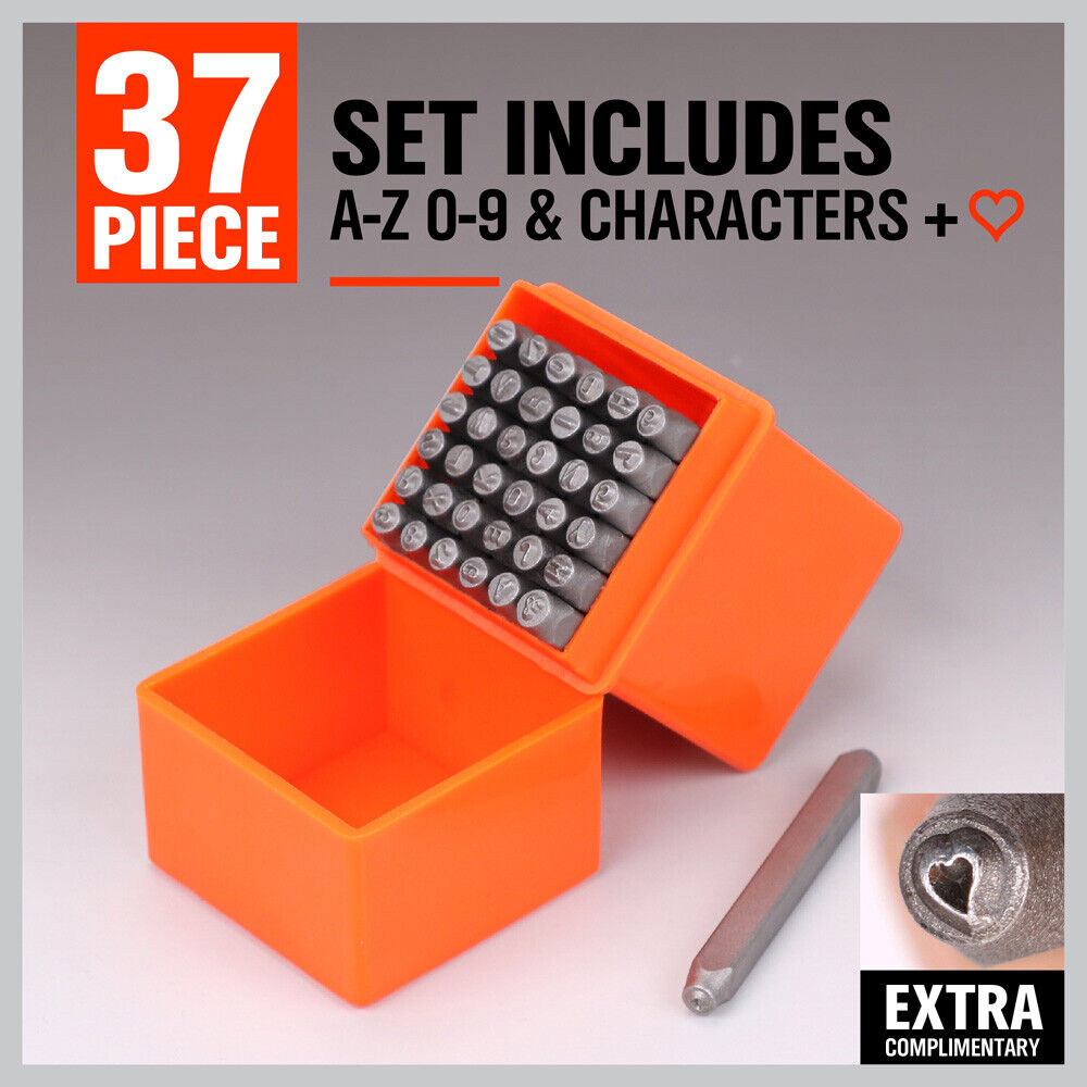 37Pcs Letter Number Stamp Punch Set DIY Hardened Ball Bearing Steel Tool 3mm - TOGA Multiverse