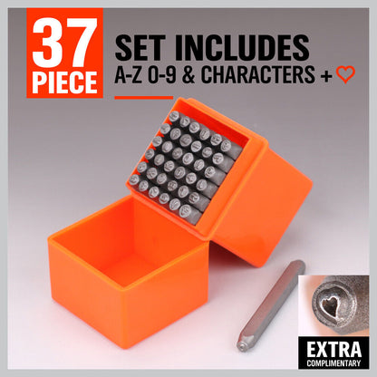 37Pcs Letter Number Stamp Punch Set DIY Hardened Ball Bearing Steel Tool 3mm - TOGA Multiverse