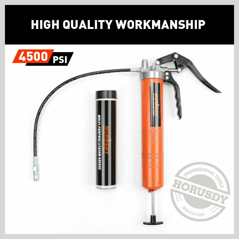 18'' Manual Pistol Grip Grease Gun Flow Pressure 4500PSI Flexi Hose & Coupler - TOGA Multiverse