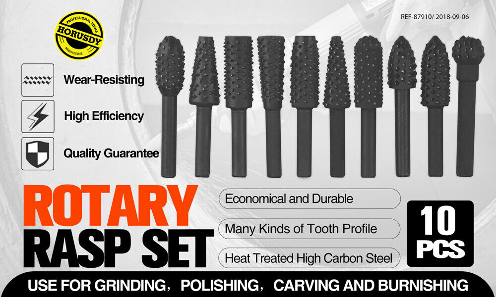 10Pc Rotary Bits Set Router Drill Bit Burr Wood Rasp File Drill Bits Wood Timber - TOGA Multiverse