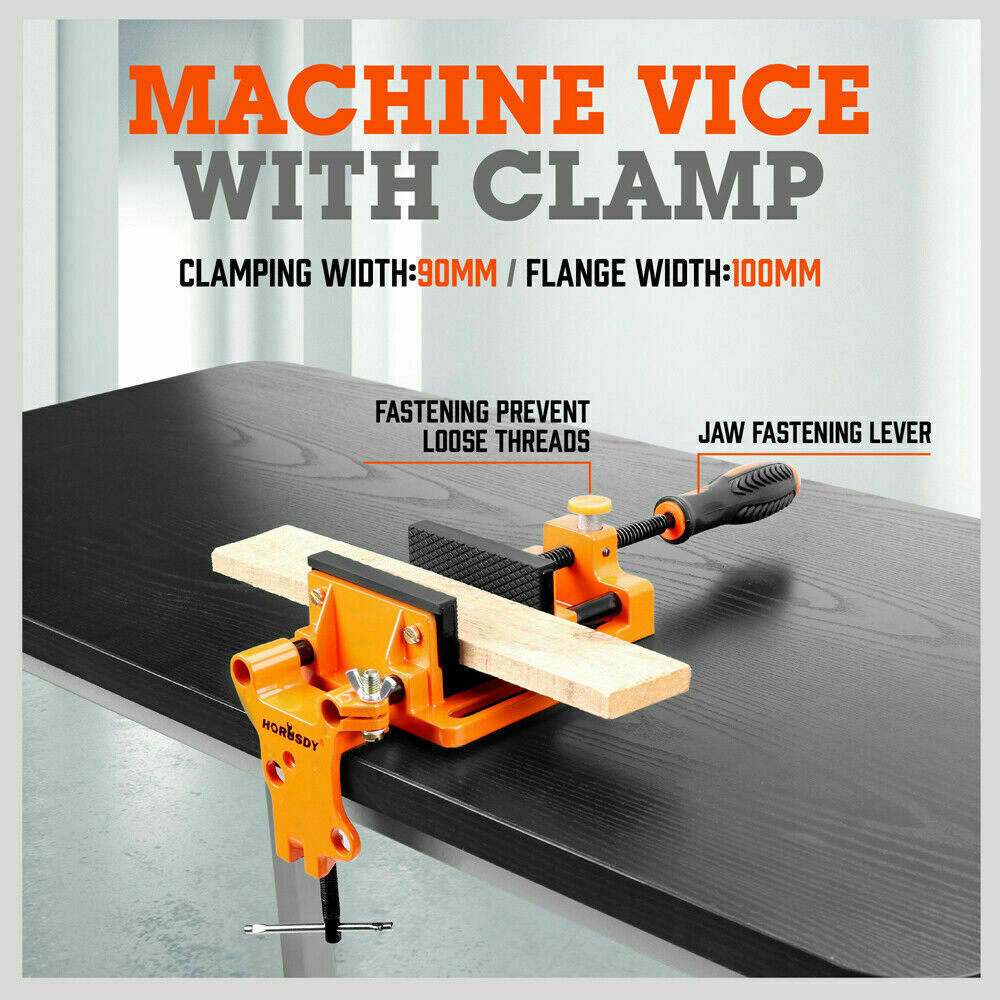 90mm Drill Press Bench Vice Quick Release Clamp Jaw Soft Grip Hand Pads Woodwork - TOGA Multiverse