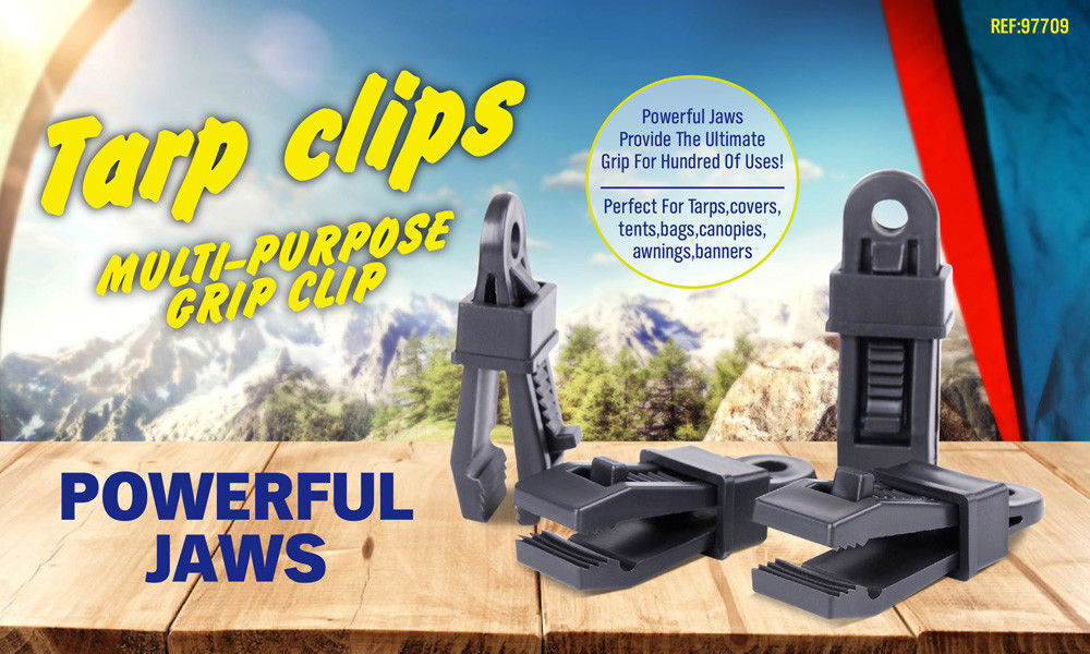 24Pc Camping Awning Tarp Clips Tent Clamps Set Snap Hanger Tighten Survival Tool - TOGA Multiverse