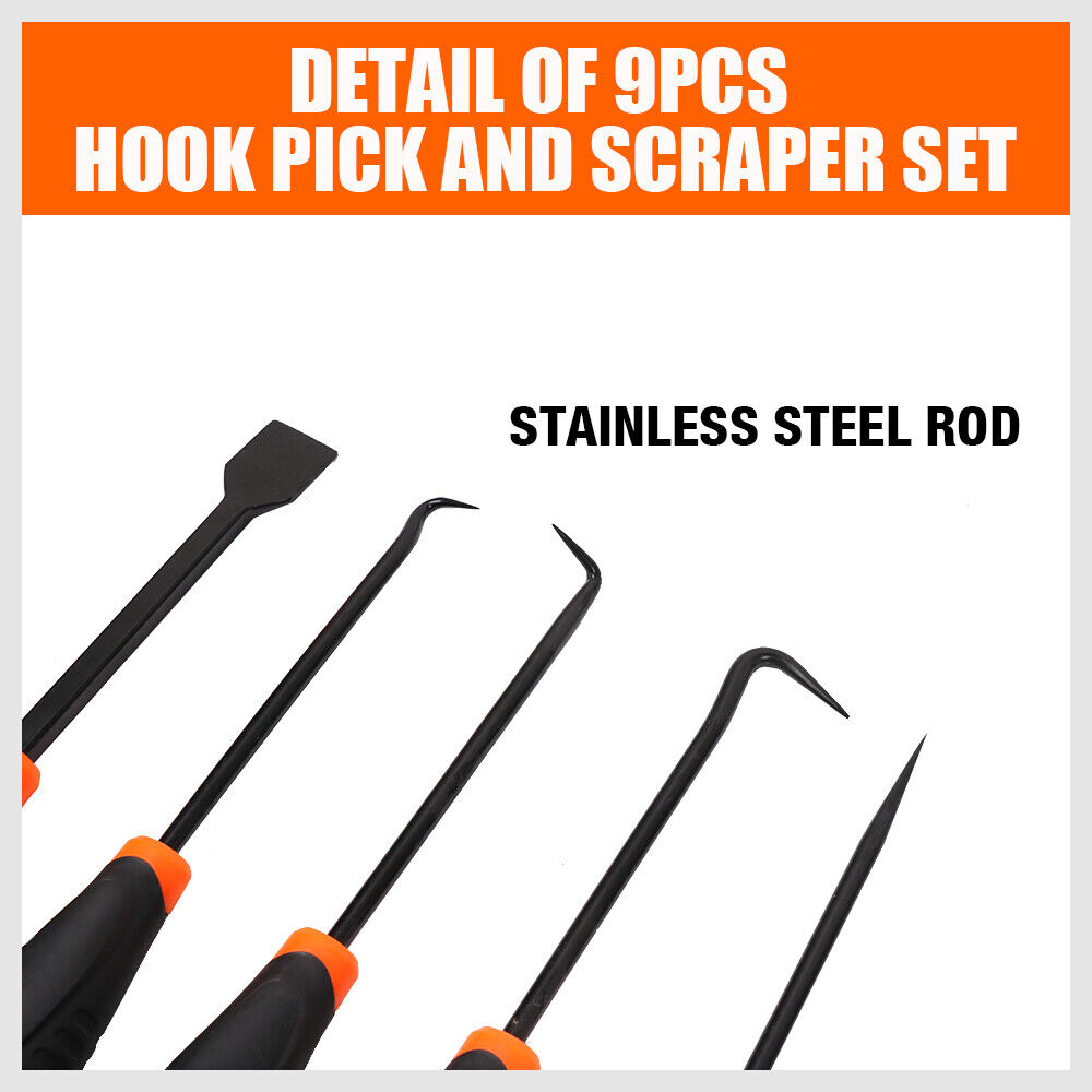 9pc Hook and Pick Tool Set Scraper ,Large Full & Small Mini Size Non-slip Handle - TOGA Multiverse